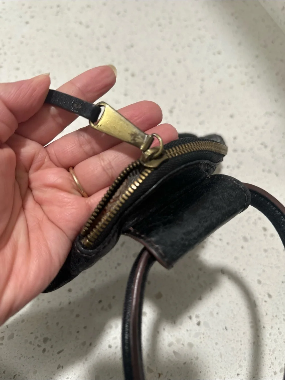HOBO Black 100% Leather Wristlet Pouch Wallet
